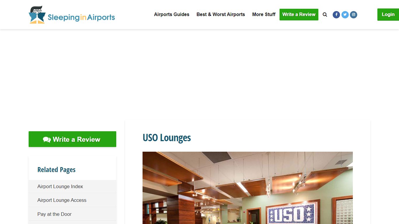 USO Lounges - Sleeping in Airports