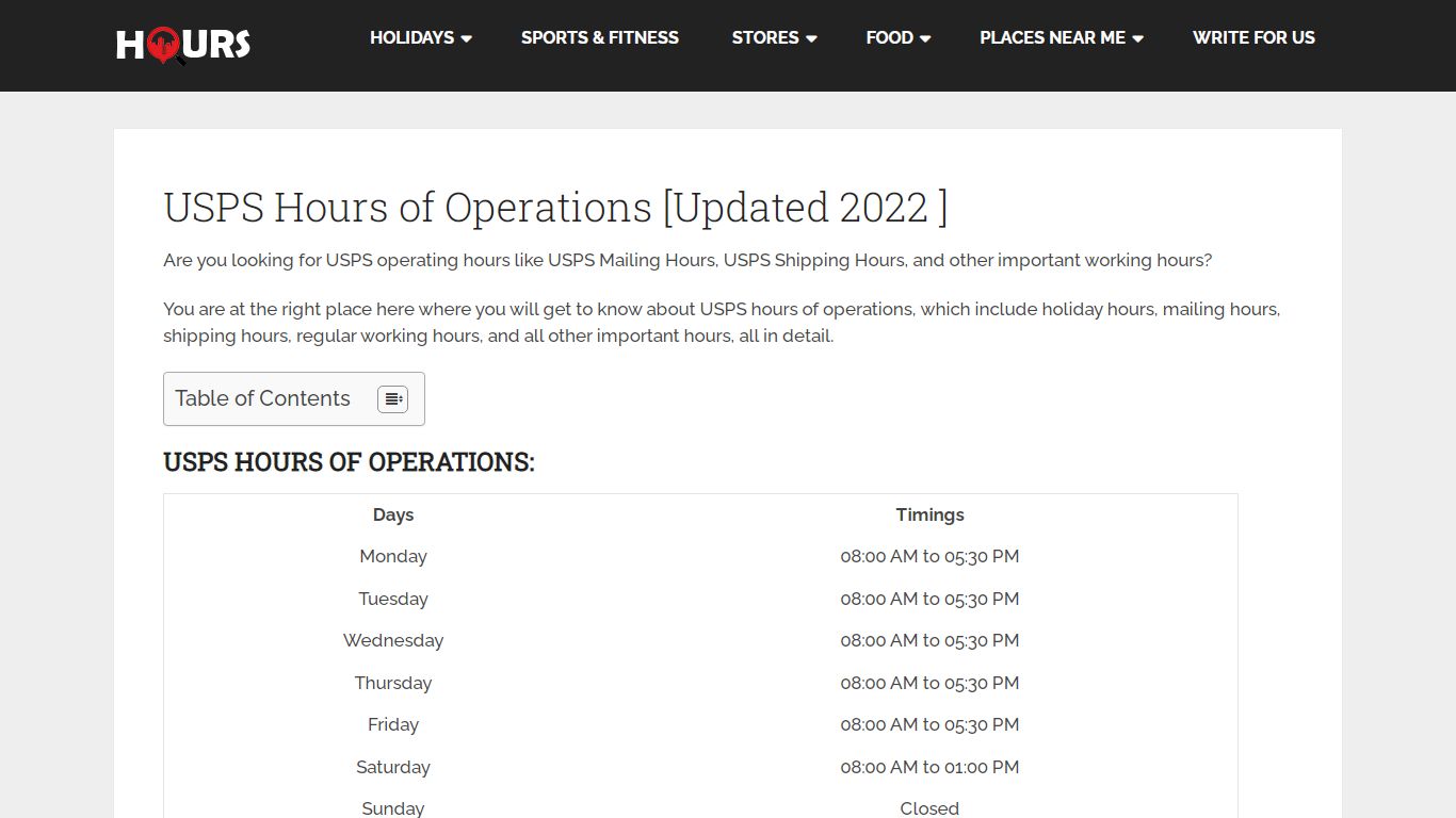 USPS Hours Of Operations [Updated 2022 ] - Finding Hours