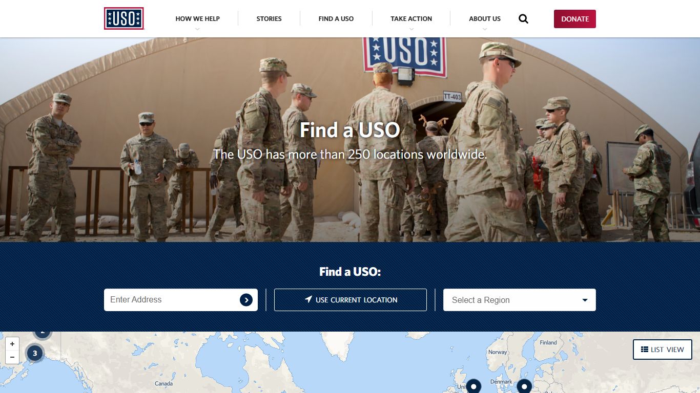 Find a Center · United Service Organizations